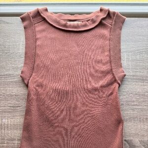 URBAN OUTFITTERS WE THE PEOPLE "GO-TO" TANK DUSTY PINK RIBBED KNIT SMALL